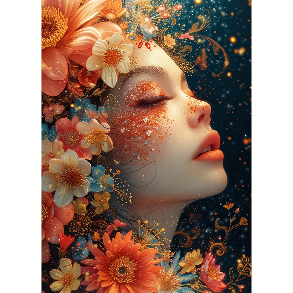 

1pc 30x40cm/11.8x15.7in Diy 5d Diamond Art Painting Without Frame, Flower Beauty Full Rhinestone Painting, Diy Diamond Art Painting Kit, Handmade Home Room Office Wall Decor