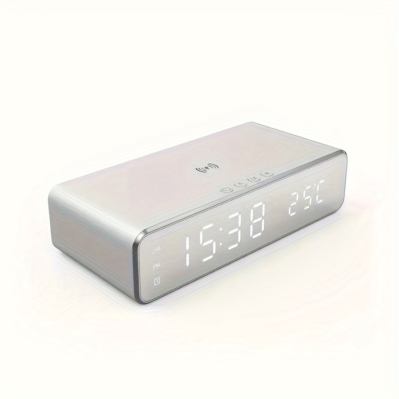 TEMU Wireless Charger With Led Alarm Clock And Thermometer Stylish Suitable For Home Or Office Use