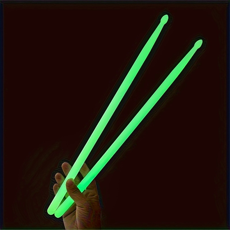 Glow-in-the-Dark Fluorescent Drumsticks 5A Snare Drum Sticks Jazz Glow Drumsticks Continuous Night Light Fluorescent Drumsticks