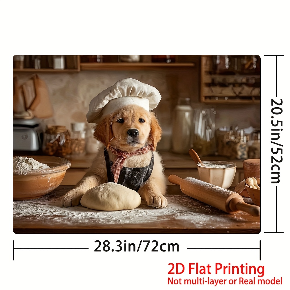 TEMU 1pc A 2d Flat Printing Stove Dust Mat Featuring A Puppy Design, Ideal For Use On Electric Glass Stoves. Various Sizes, Is Scratch-resistant,