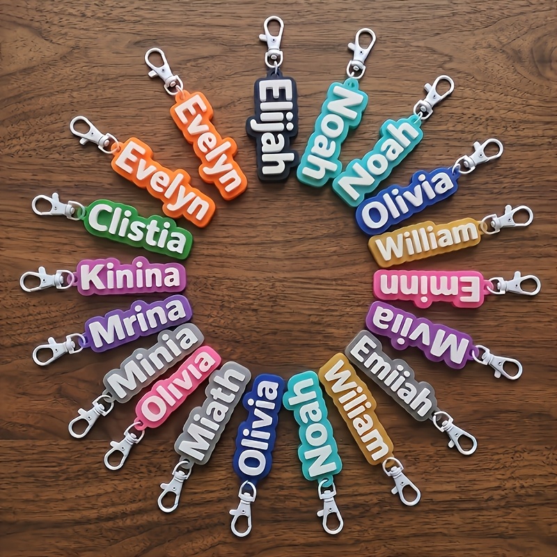TEMU 2d Flat, Personalized Custom Name & Initial Keychain – From Suitcases Bags, Backpacks To Water Bottles, It's Tag. Helps Prevent Loss. For