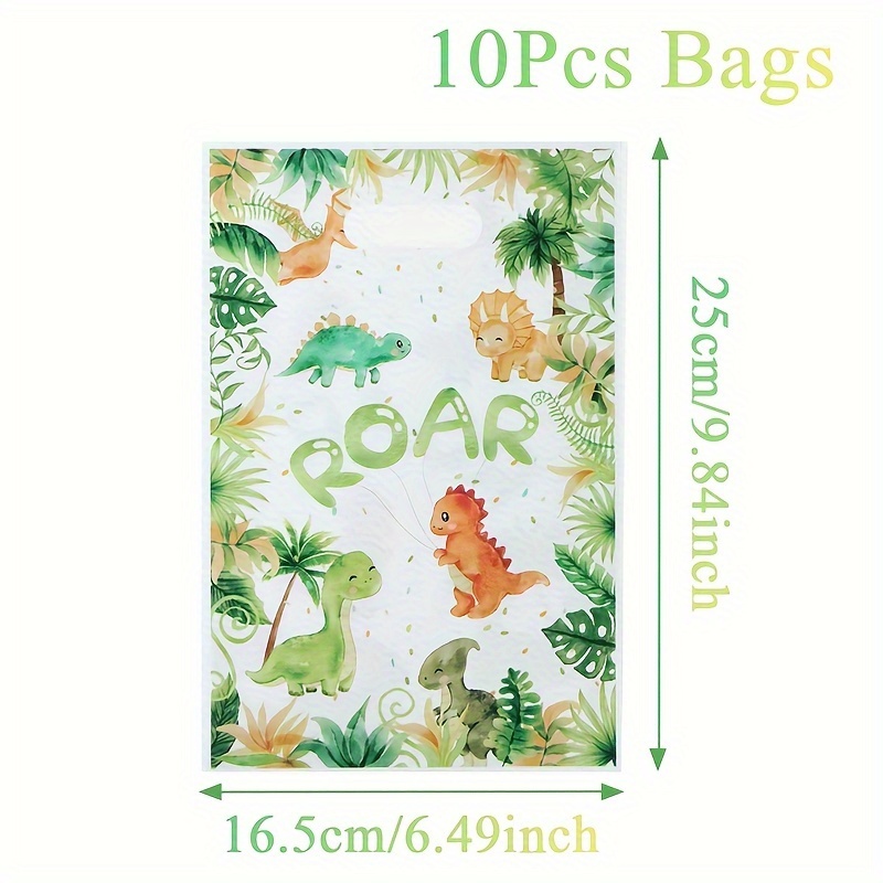 10/25/50pcs Of Dinosaur-themed Gift Bags Featuring A Forest Design, Perfect For Birthday Party Favors And Decorations