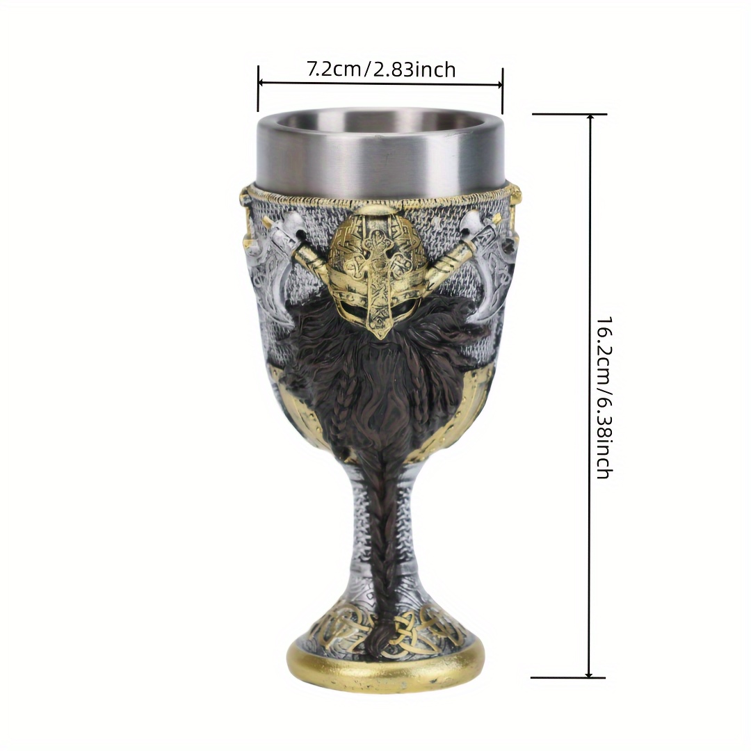 a     wine glass 3d viking pirate stainless   wine   cocktail glass   viking desktop decorative wine glass christmas gift details 6