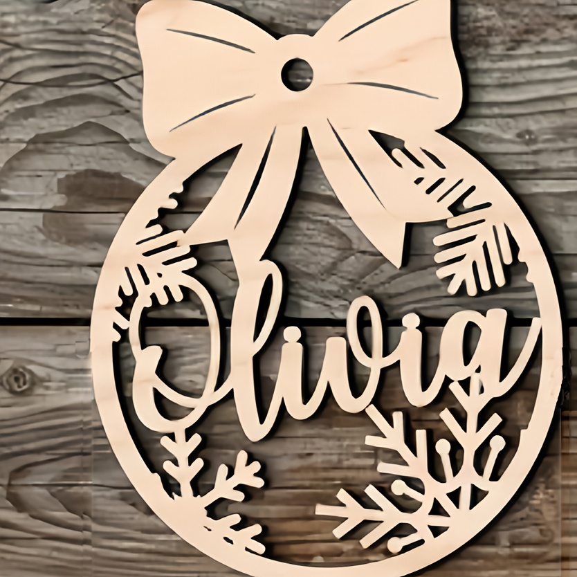 

Personalized Wooden Christmas Ornament, Customizable Name And Design, Wood Craft Holiday Decoration With 8 Styles For Christmas Tree