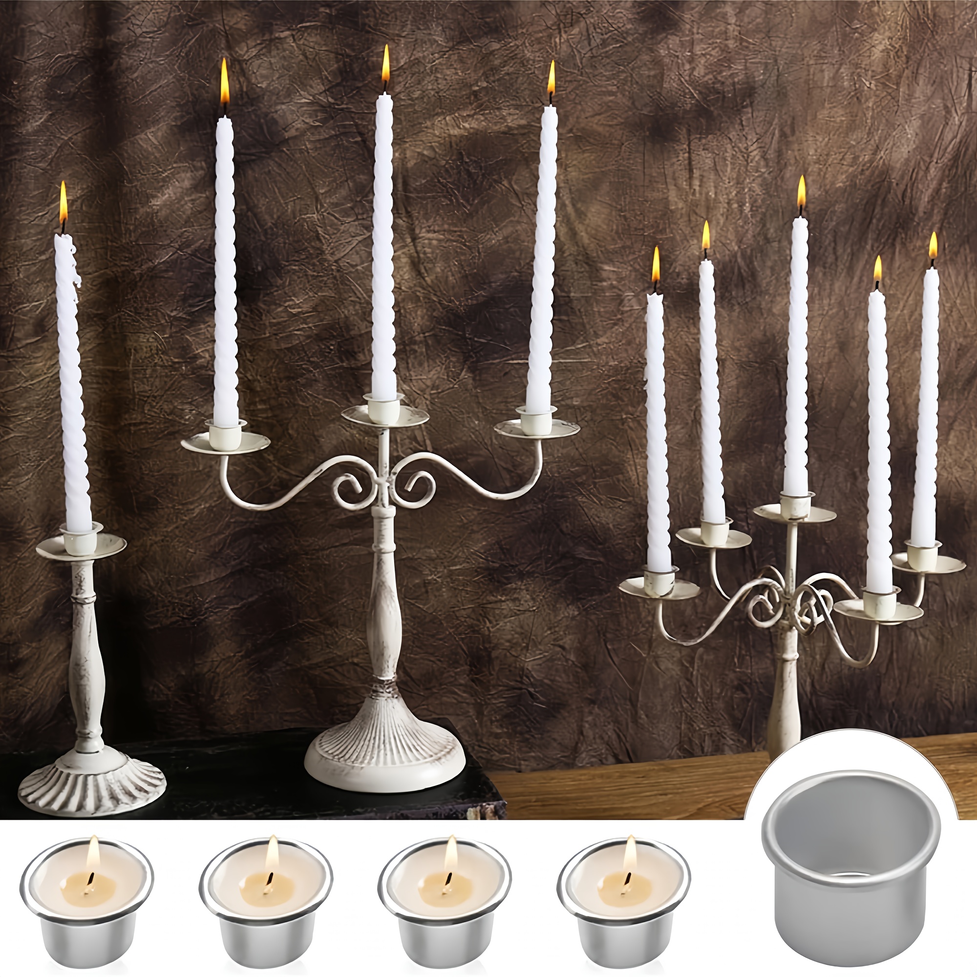 Porte-bougeoirs Ronds Vintage – Lot De Petites Bougies