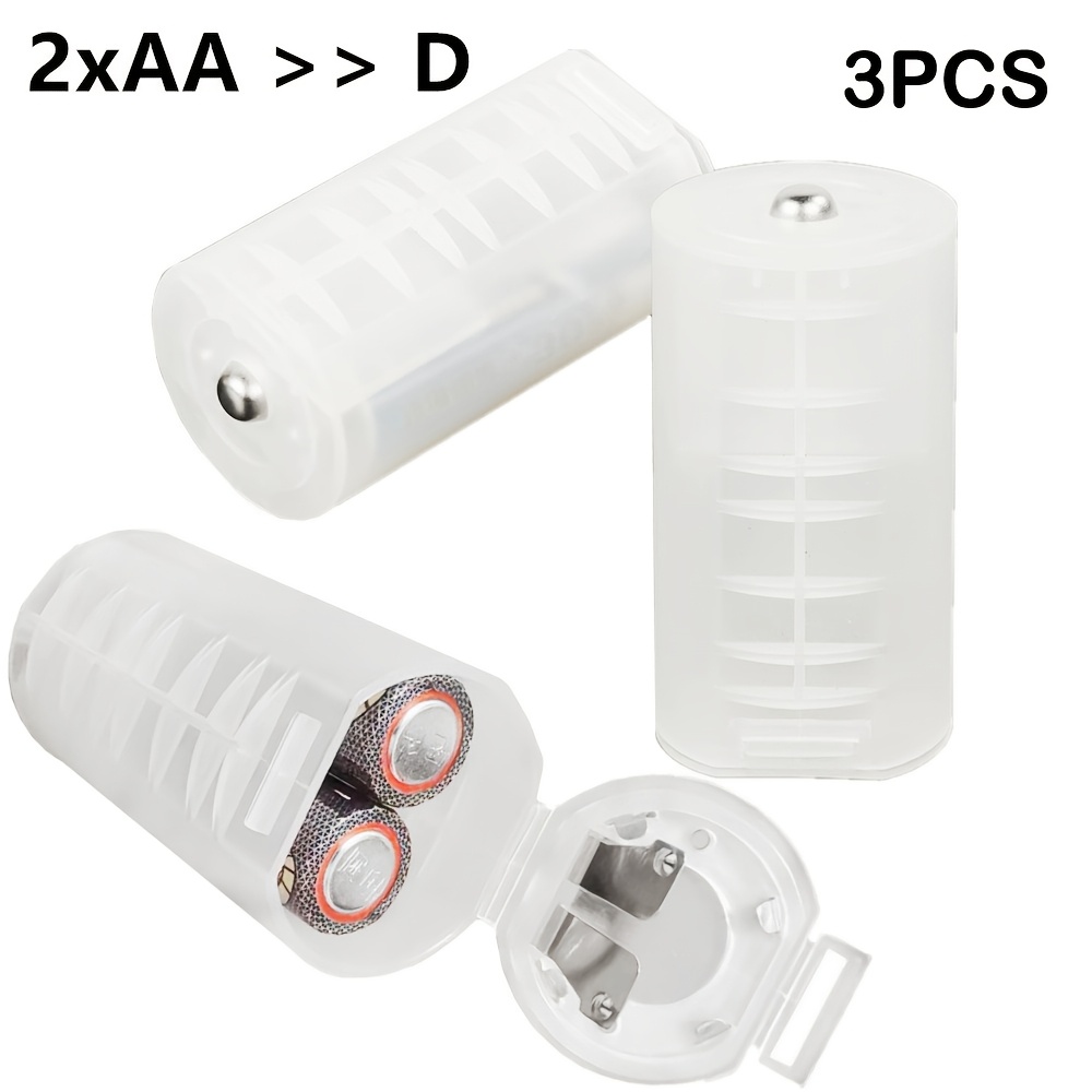 

Storage Box For 3pcs 2* D Size Battery Holder 2aa To D Battery Conversion Adapter 2 Aa Converter Case Box