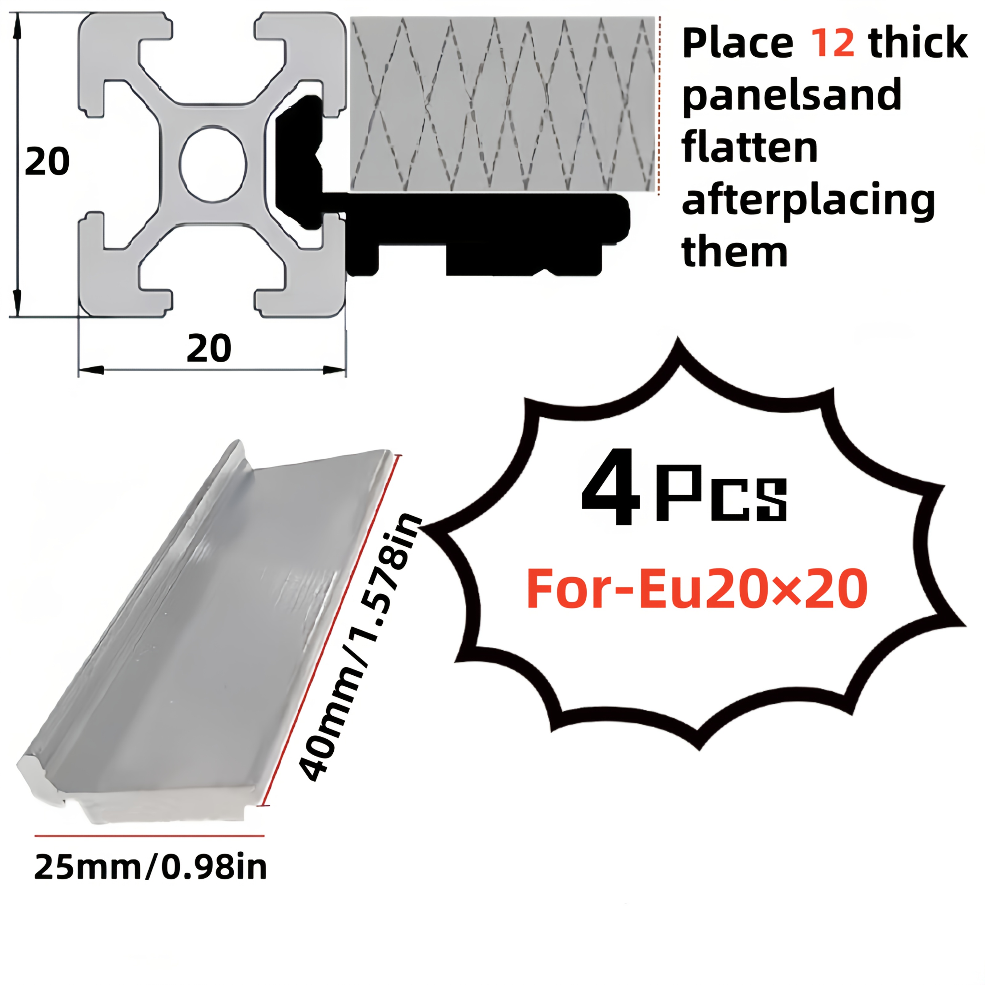E-shop 8 Stück/4 Stück 20x20 Paneel-Befestigungsblock – Hochbelastbar – EU-Standard-T-Nut-Design. Kompatibel mit 2020-Rahmen, für stabile Paneel- &