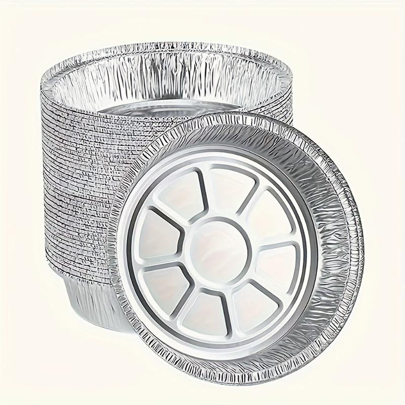 20pcs silvery round aluminum foil pans lids extra large Temu