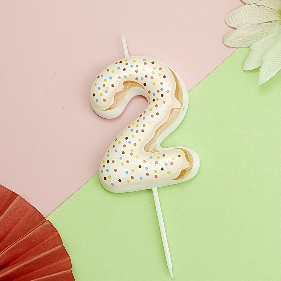 Image of 1-piece Chocolate Happy Birthday 0-9 Number Cake Decoration, Macaron-colored Creative Romantic Atmosphere Cake Number Ornament, Celebration Baking Insert