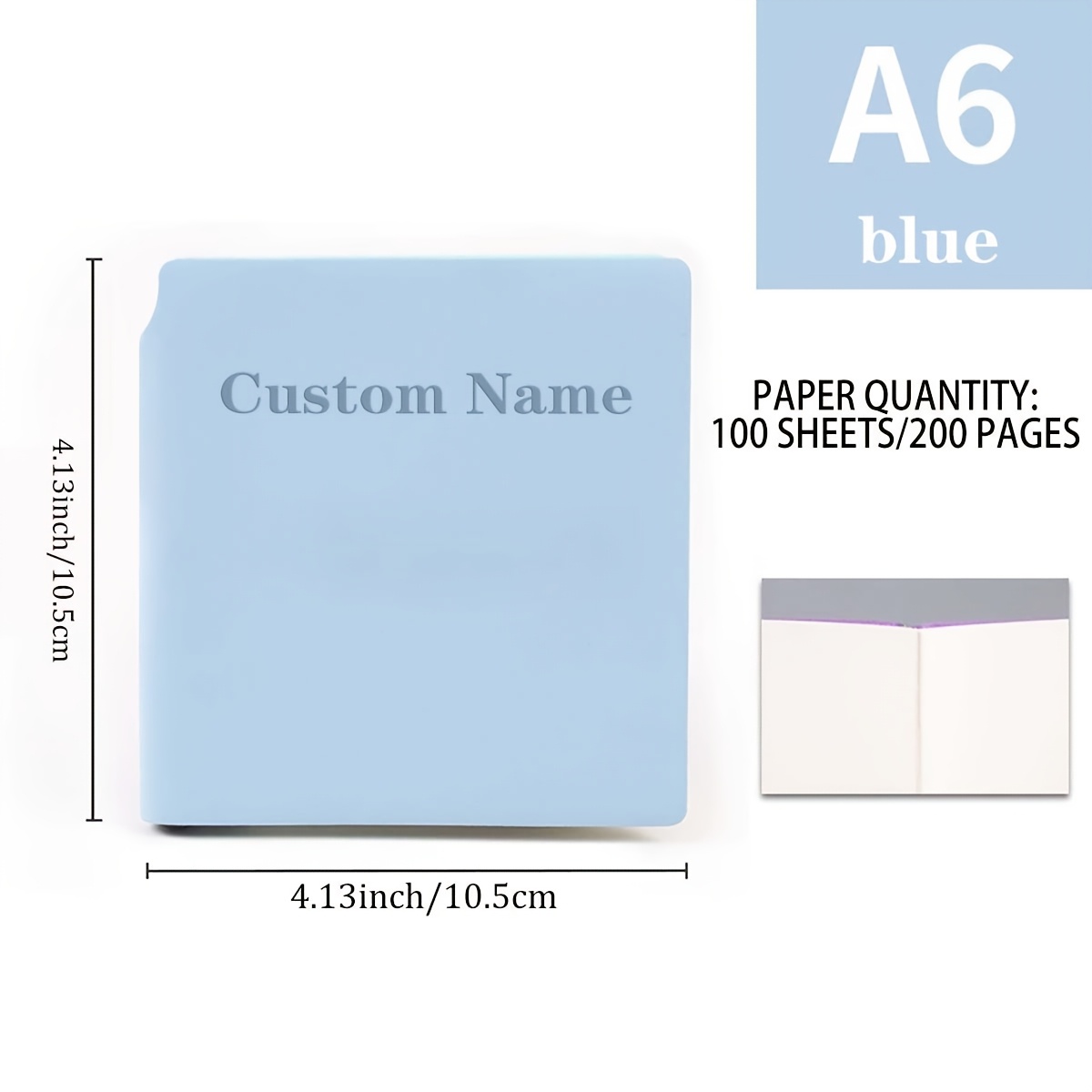 TEMU Customised Portable Pocket Notebook, Available In 6 Colours; A Portable Pocket Notepad, Blank Square Planner, Practical And Convenient Pocket