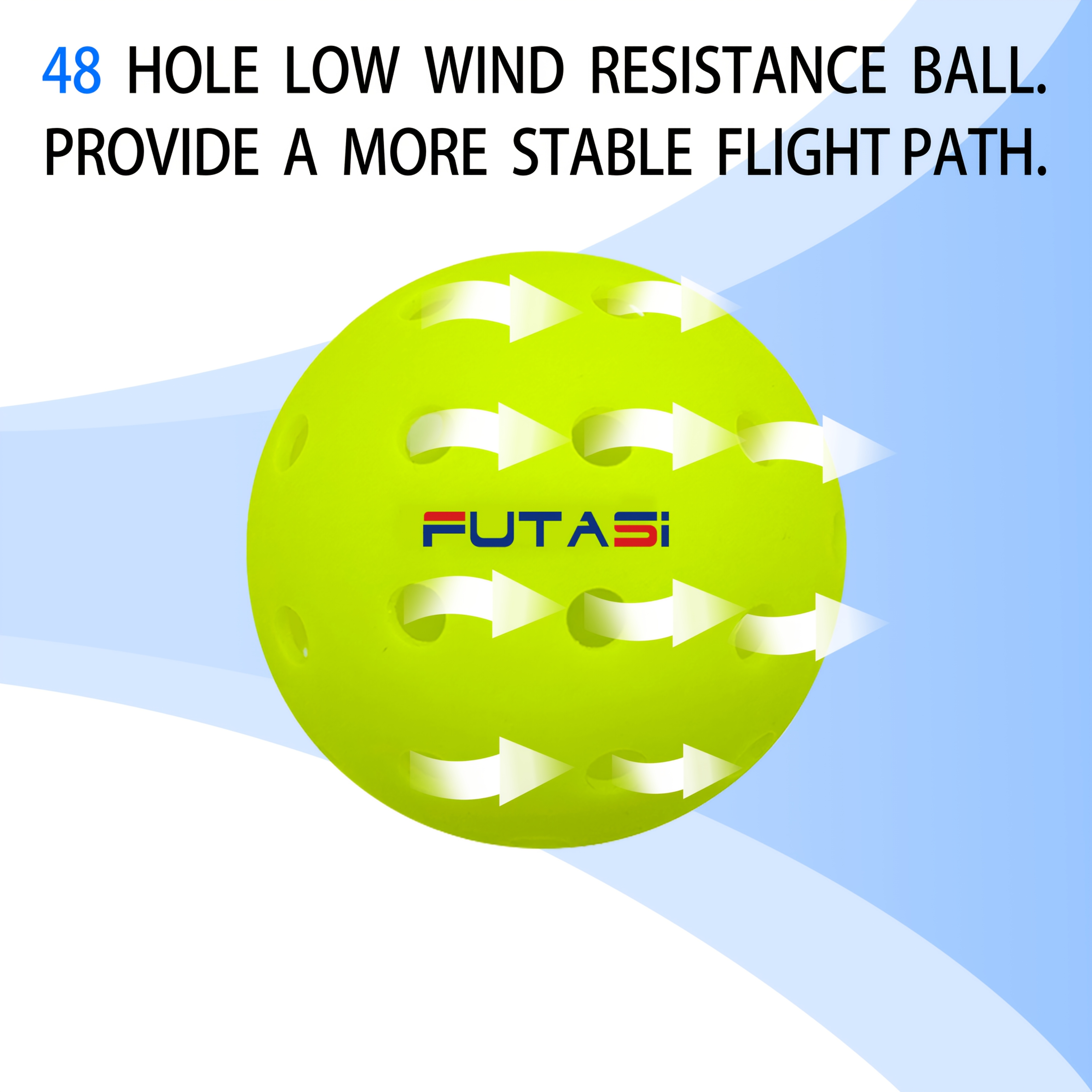 12pcs 48-Hole Pickleball with Aerodynamic Design