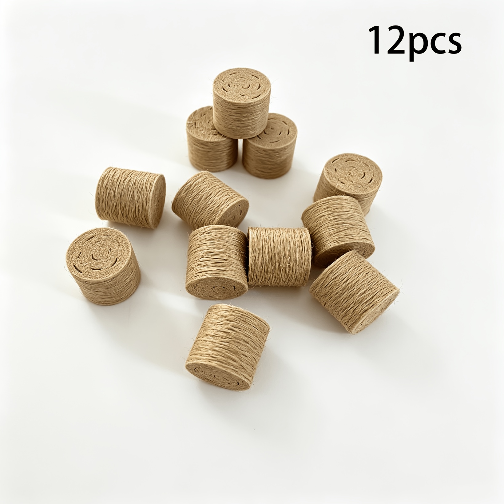 TEMU 12pcs, Décoration de paysage miniature de foin réaliste, Foin rond, Ajouts de modèle en plastique, Ornement sur le thème , Petits accessoires