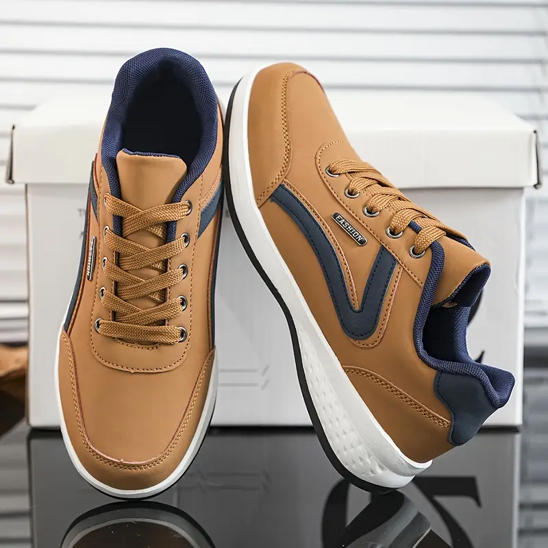 mens casual sneakers versatile running skateboard shoes with lace up closure eva tpr sole details 2