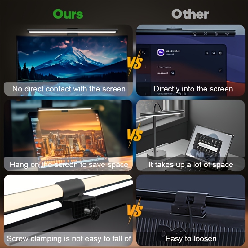 Three-Color Dimming Computer LED Screen Desk Lamp
