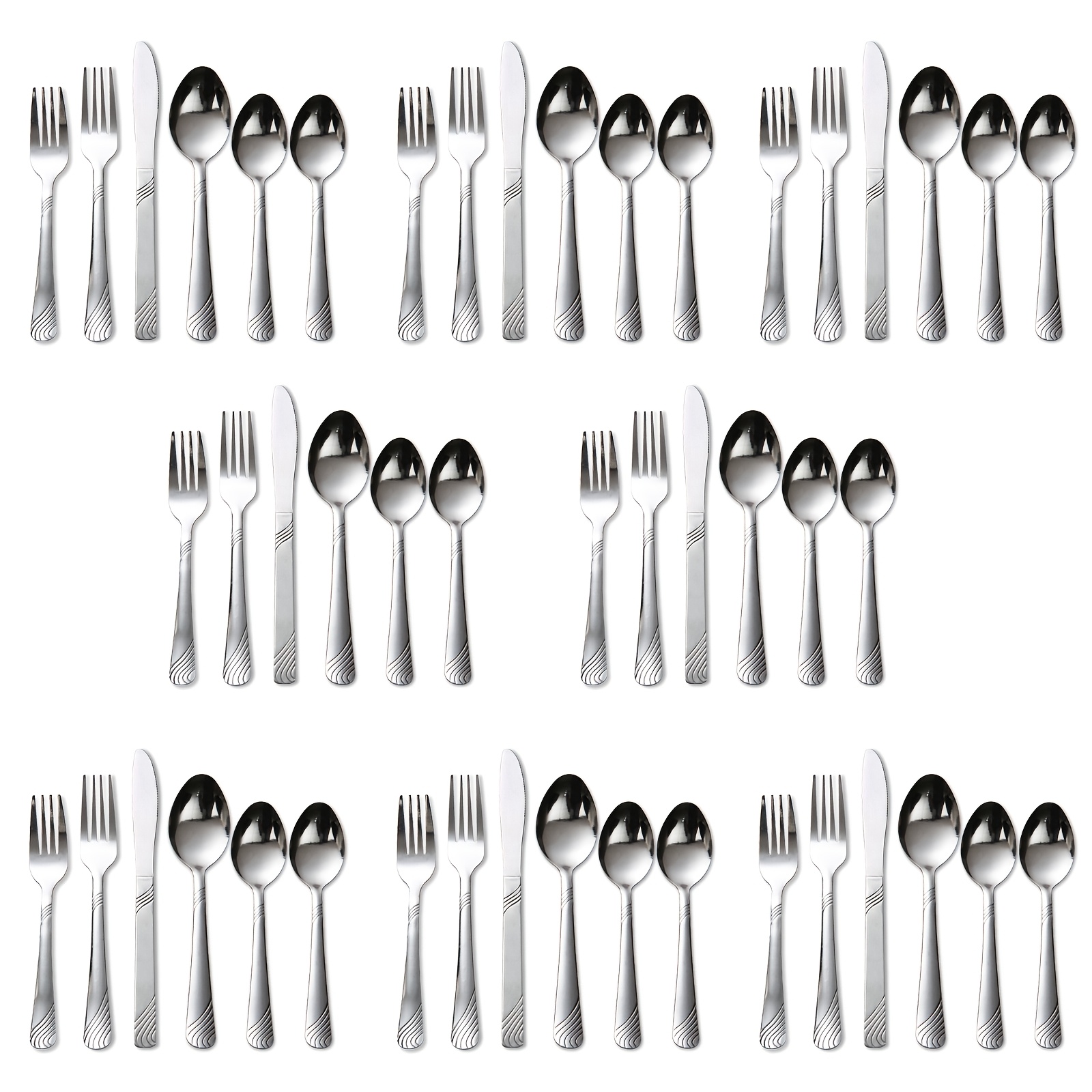 TEMU 48pcs Tableware Set, Stainless Steel Silverware Set, Cutlery Set Durable For Home Kitchen Party Beer Festival Thanksgiving Easter Christmas Wedding