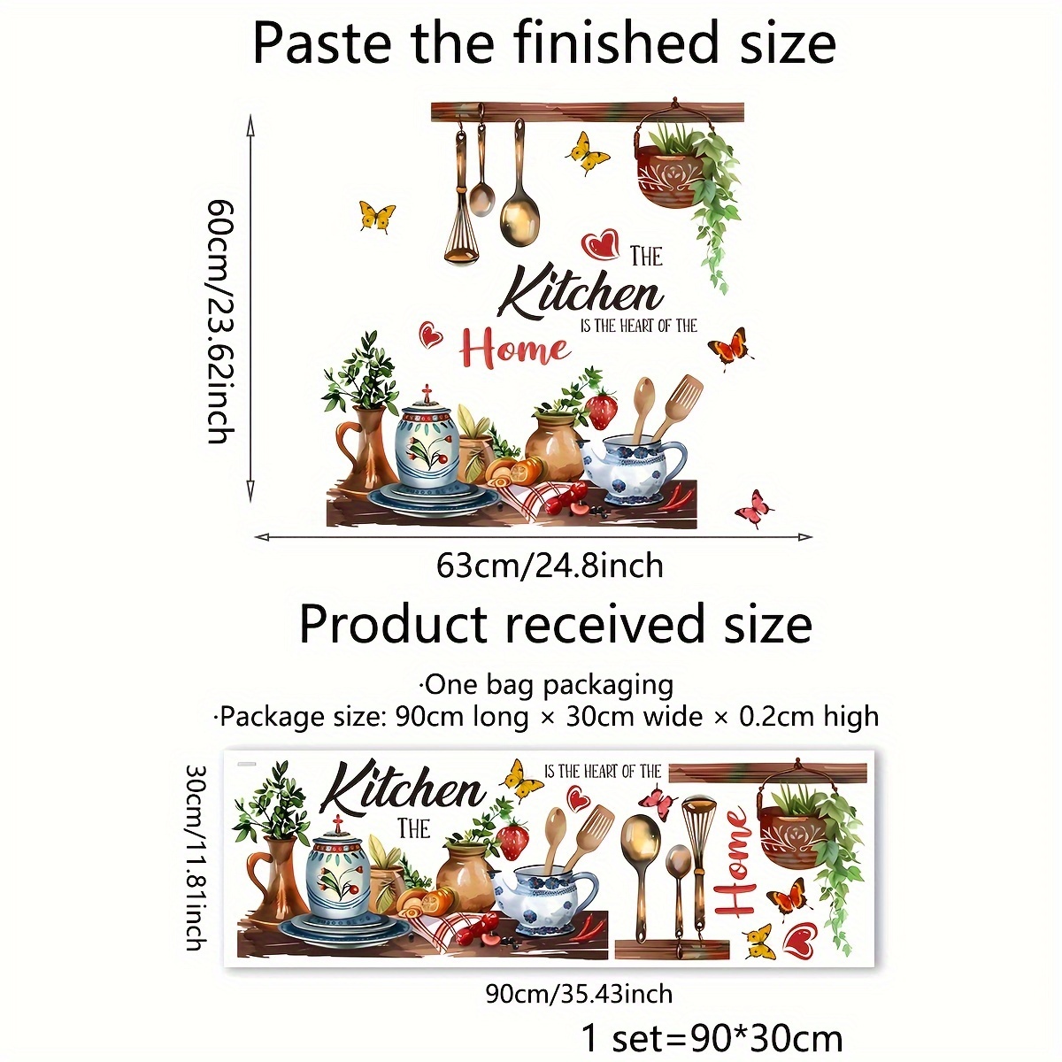 English Kitchen Home Kitchen Background Wall Stickers Decorative Wall Stickers Pvc