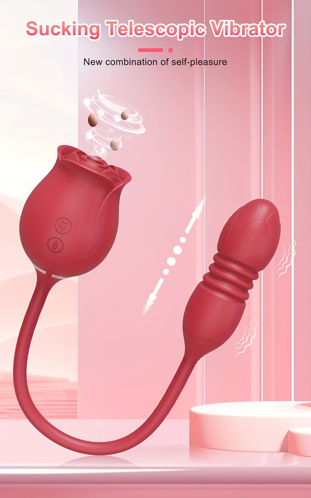 silicone rubber sex doll 7-speed suction rose , and massager toy - health & household