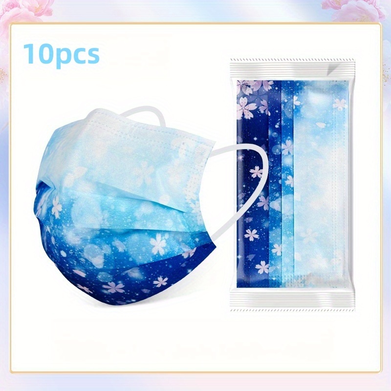 10pcs Romantic Floral and Starry Sky Print Women's Face Masks