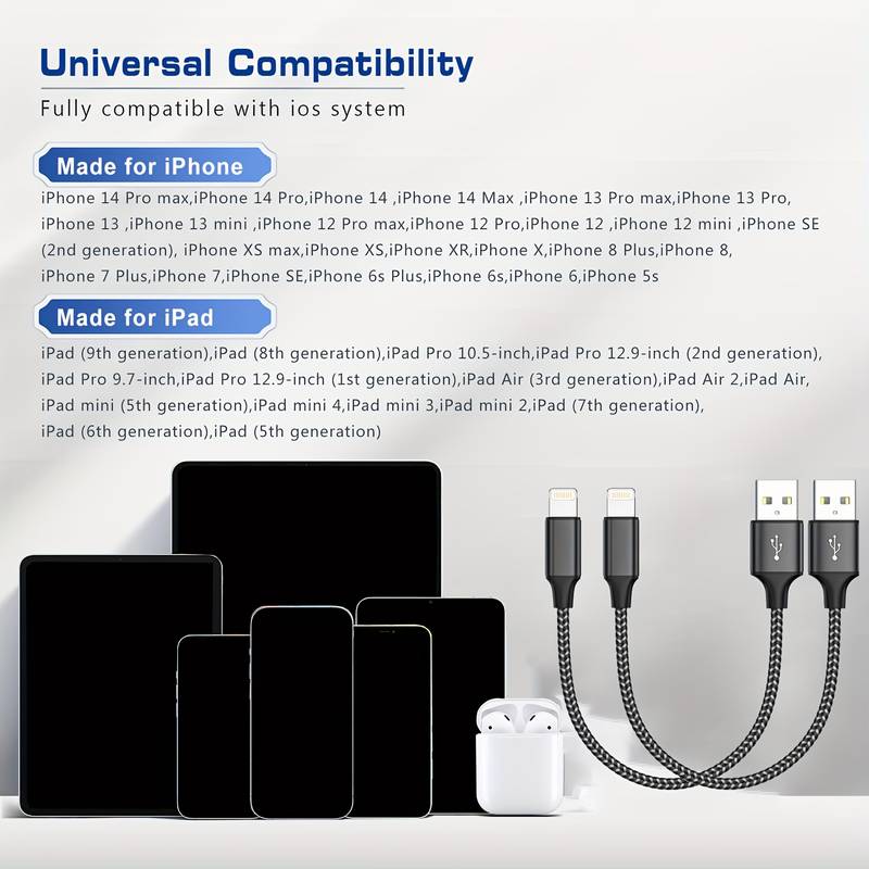 Fast USB Braided Charger Cable For IPhone 14 13 12 11 XR X Pro Max IPad - 3m / 10ft Long