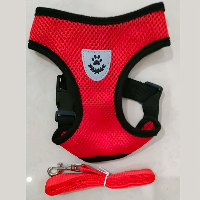 TEMU Gilet Riflettente per Animali Domestici a Forma di Pettorina, Set Pettorina in Rete e Guinzaglio, Pettorina per Cani in Rete Traspirante