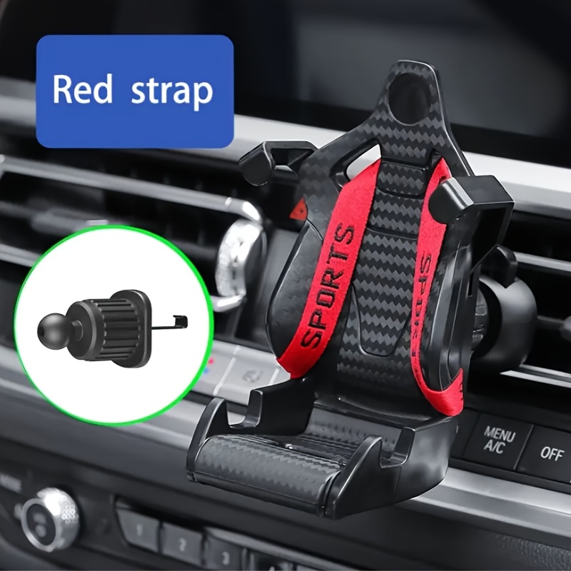 

Black Car Phone Holder Mount Stand Racing Seat Design Suction Cup Smartphone Mobile Cell Support In Car Bracket