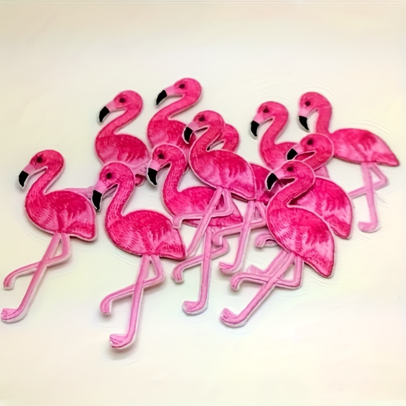 

5pcs Flamingo Embroidered Iron-on Patches, Animal Appliqué Decorative Sew-on Fabric Patches For Clothes And Crafts