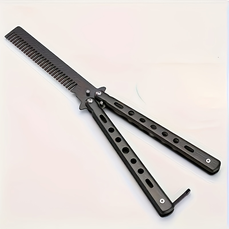 1 Stylish And Practical Stainless Steel Folding Comb, Portable, Sturdy Teeth, Durable Handle, , Stainless Steel Comb, In 4 Different Colors