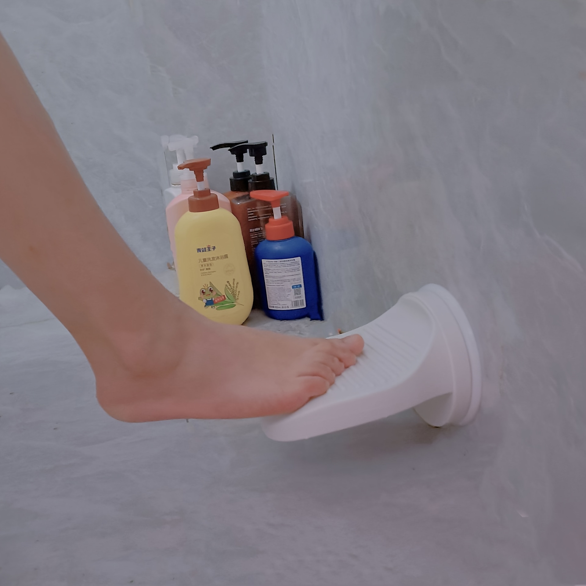 

Bathroom Foot Suction Cup Foot , -free Washing Assistance, No Required, -mounted Footrest For Shaving And Bathing, Unscented, Use , Battery