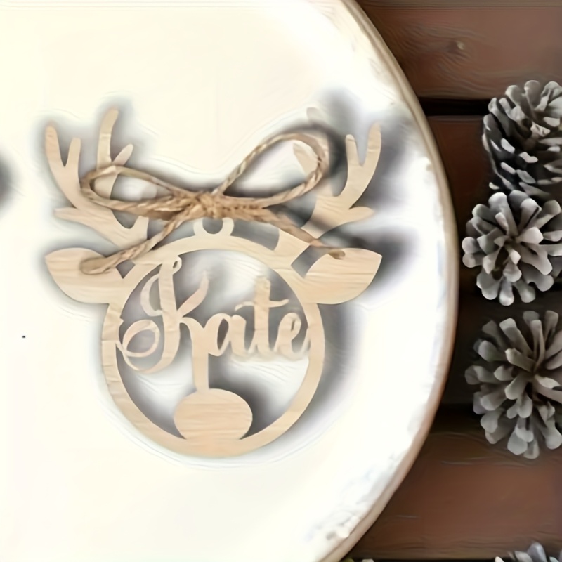 TEMU Decoraciones Navideñas de Madera Personalizadas - Personajes de Nieve, Renos y Adornos de Árbol Personalizados con para Colgar - Decoración