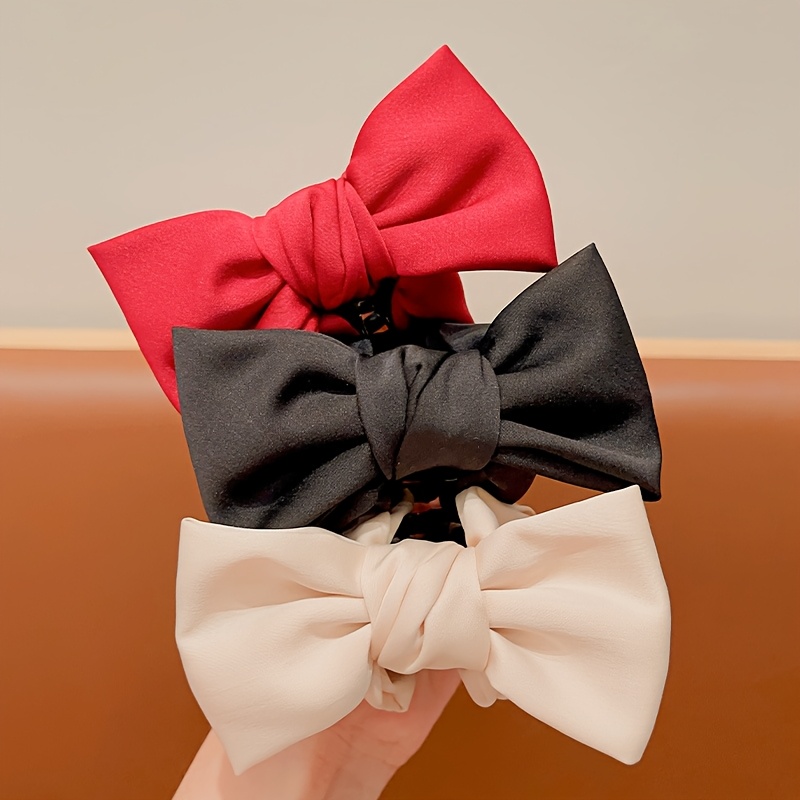 1 Women'S Fashion Elegant Bow Hairpin Grab Clip