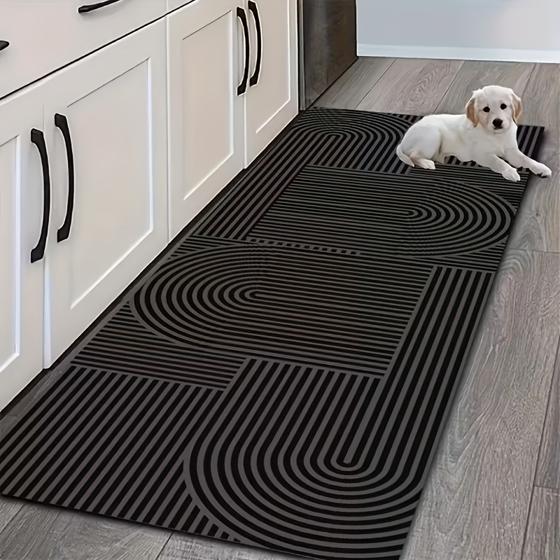 TEMU 1pc Easy Striped Kitchen Runner Mat, Non-slip Absorbent Washable, Restaurant Anti-slip Door Mat, Bathroom Non-slip Mat, Sink Bathroom Dry Area