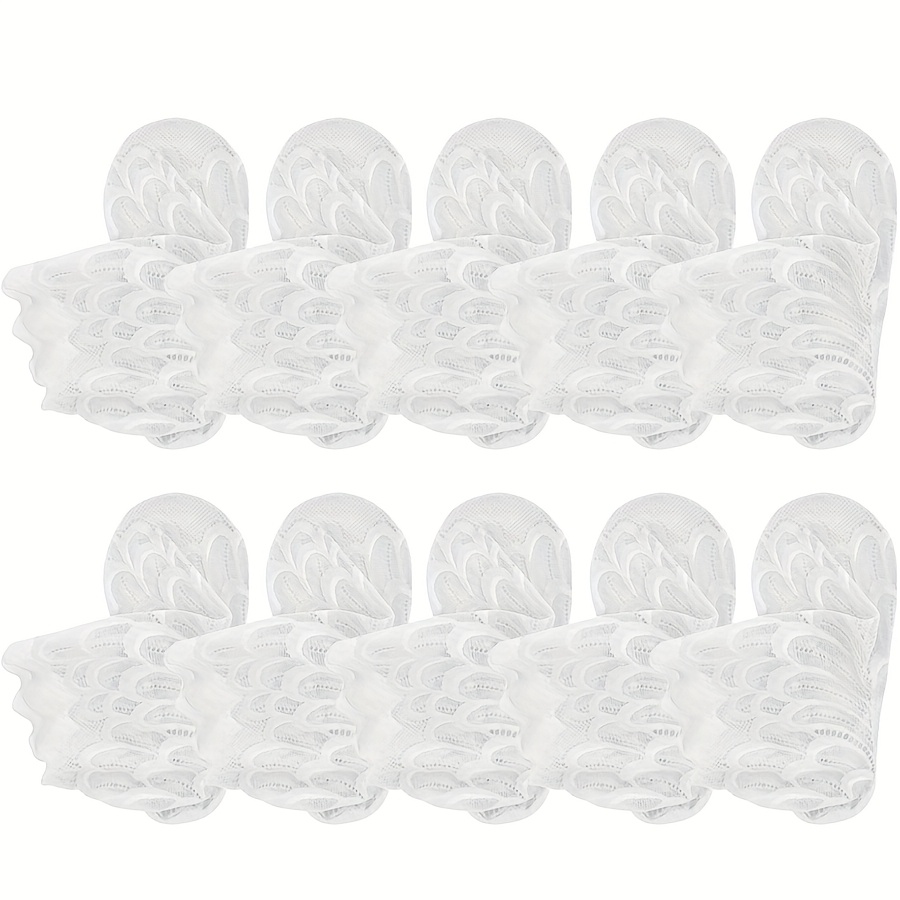 E-shop 5 Paar Damen Spitzen Blumen Mesh Socken Rutschfest Unsichtbarer Futter Socke Weiblich Elastisch Bequem Dünn Transparent Atmungsaktiv Knöchel