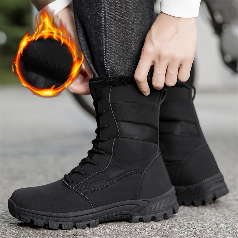 botas de nieve unisex para invierno largo, color forro de pu