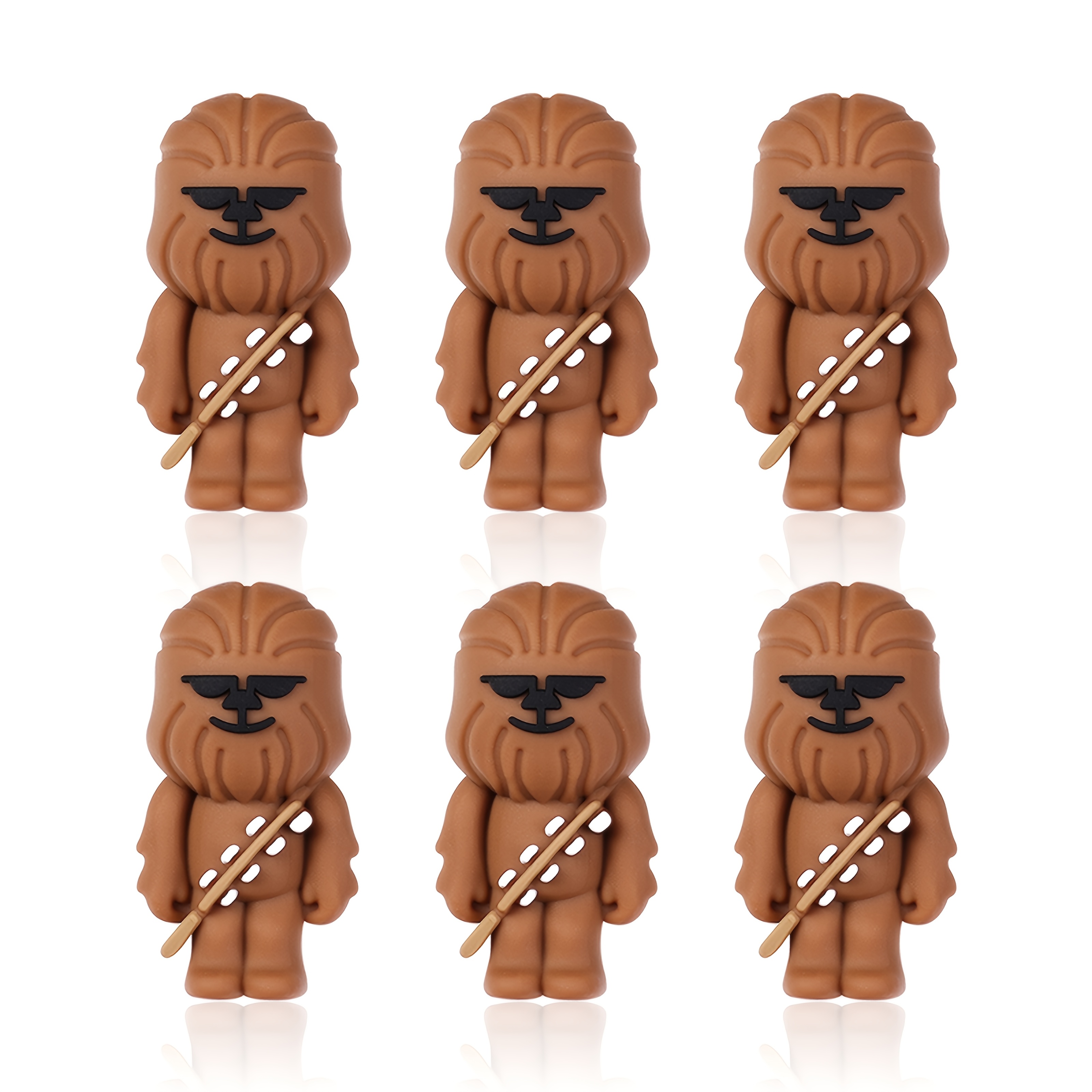 

6pcs Silicone Beads, 3d Warrior Design, For Diy Keychain, Necklace, Bracelet Crafting, Silicone Character Beads