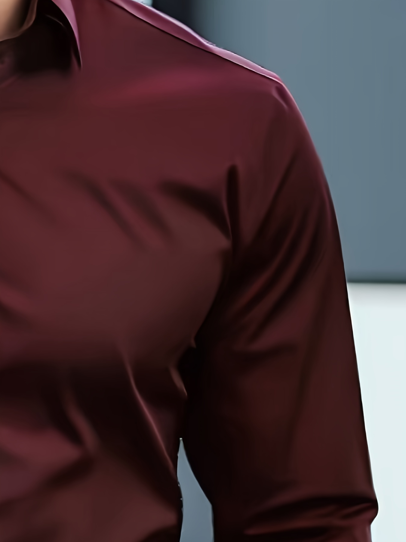 Camisa de Manga Larga para Hombre, Estilo Casual Minimalista y Sólido - Imagen 5