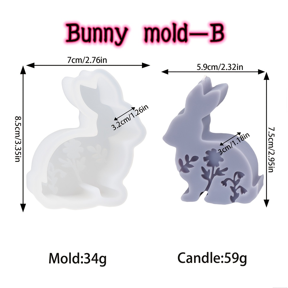 TEMU Cute Easter Bunny Silicone Mold Rabbit Resin Casting Mold Craft Shape Resin, Plaster And Candle Crafts Easter Theme