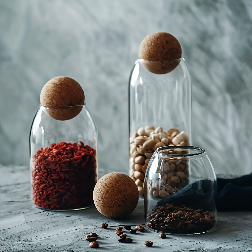 

Glass Jars With Cork Lids: Perfect For Storing Tea, Coffee, And More - Handwashable, Reusable, And Durable