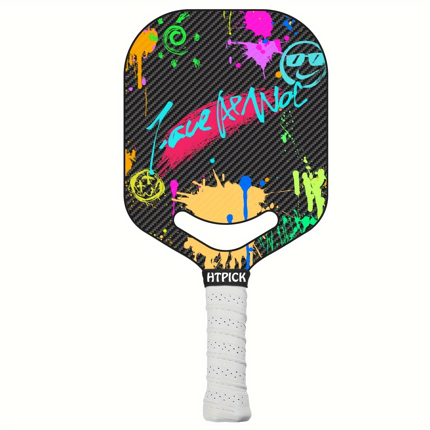 3K Textured Carbon Sand Surface With Air Throat Carbon Fiber Pick Racket, Heat Molded Pick Racket, Add Power And Control, 14 Mm Polypropylene Honeycomb Core