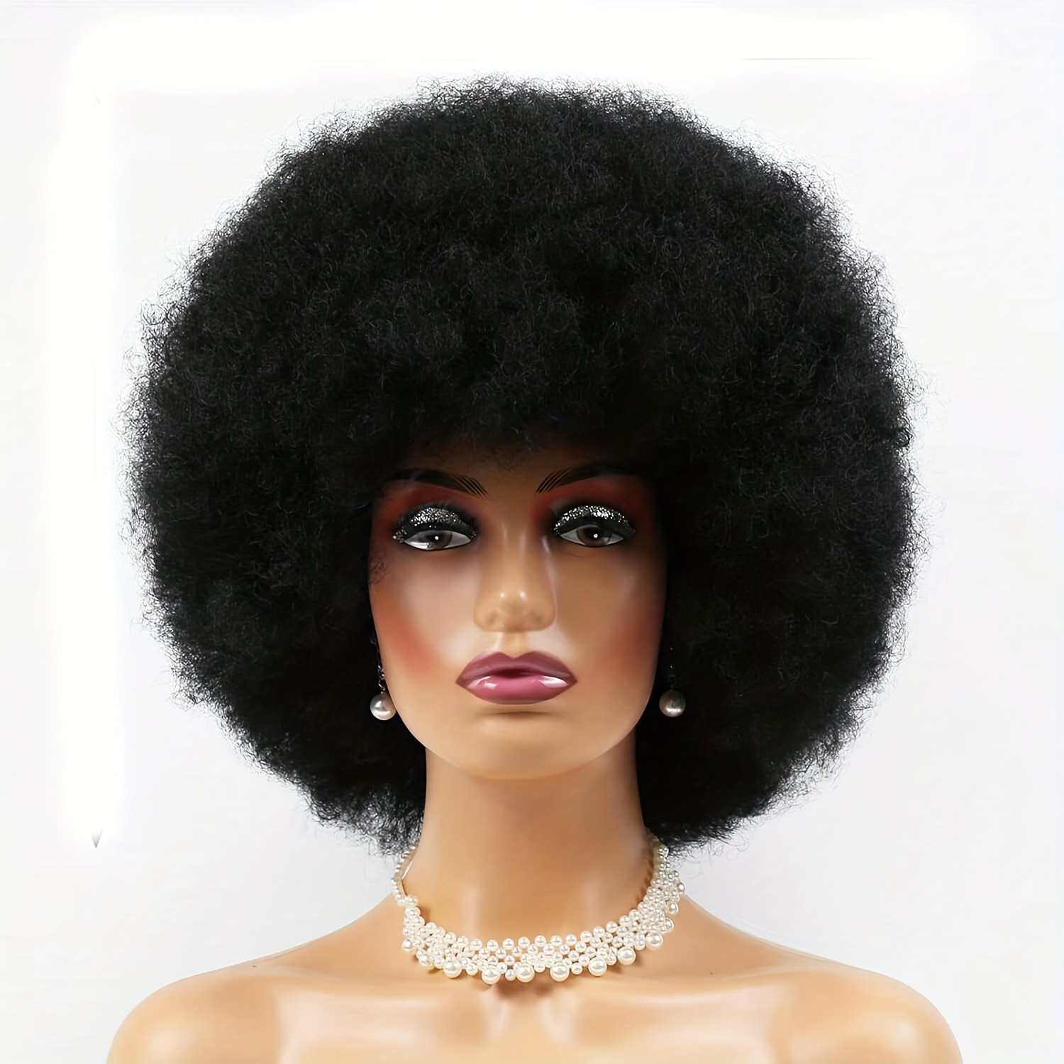 TEMU 1 Set 70er/80er Jahre Disco-Stil Kostümperücke, , Pink, Synthetische Faser, Geeignet für Halloween, Weihnachtsfeiern den täglichen Gebrauch