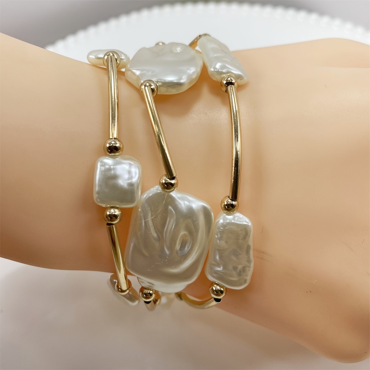 Three-Piece French Vintage Bohemian Style, Elegant Temperament, Goddess Vibe, Easy And Generous Daily Wear Bracelet for Women