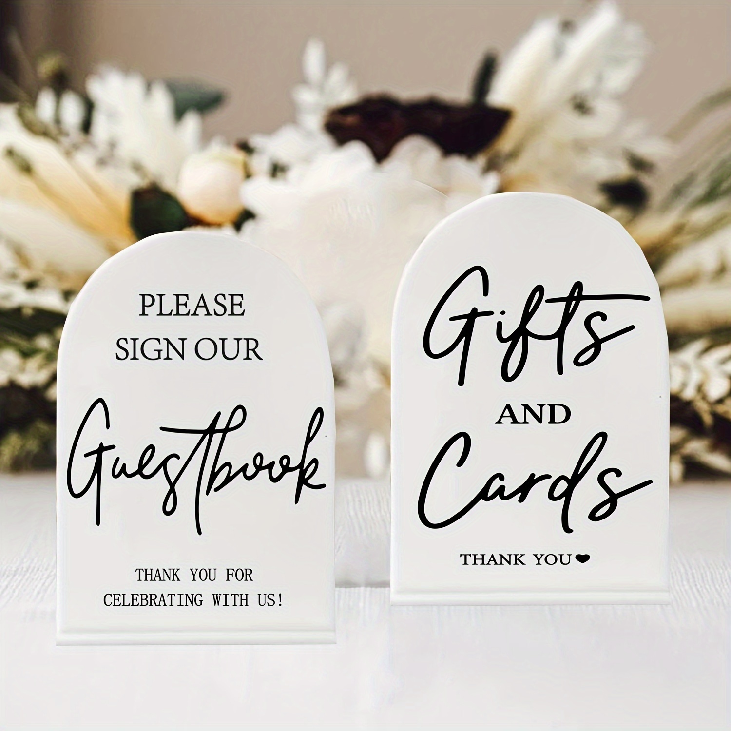 

2pcs Clear Acrylic Wedding Signs For Ceremony And Reception, 5x7 Inch Modern Wedding Signage, Guest Book Sign, Cards And Gifts Sign For Wedding, Wedding Reception Signs With Holder