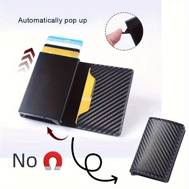 RFID Card Holder Credit Card Holder Automatic Pop Up Multi-Card Wallet  Carbon Fiber