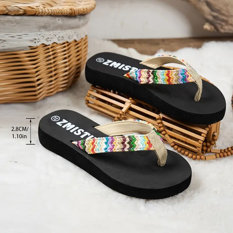 womens summer slide sandals casual open toe eva sole colorful striped fabric flip flops with arch support for comfortable beach wear casual footwear opentoe sandals eva sole sandals summer sandals Product details 2