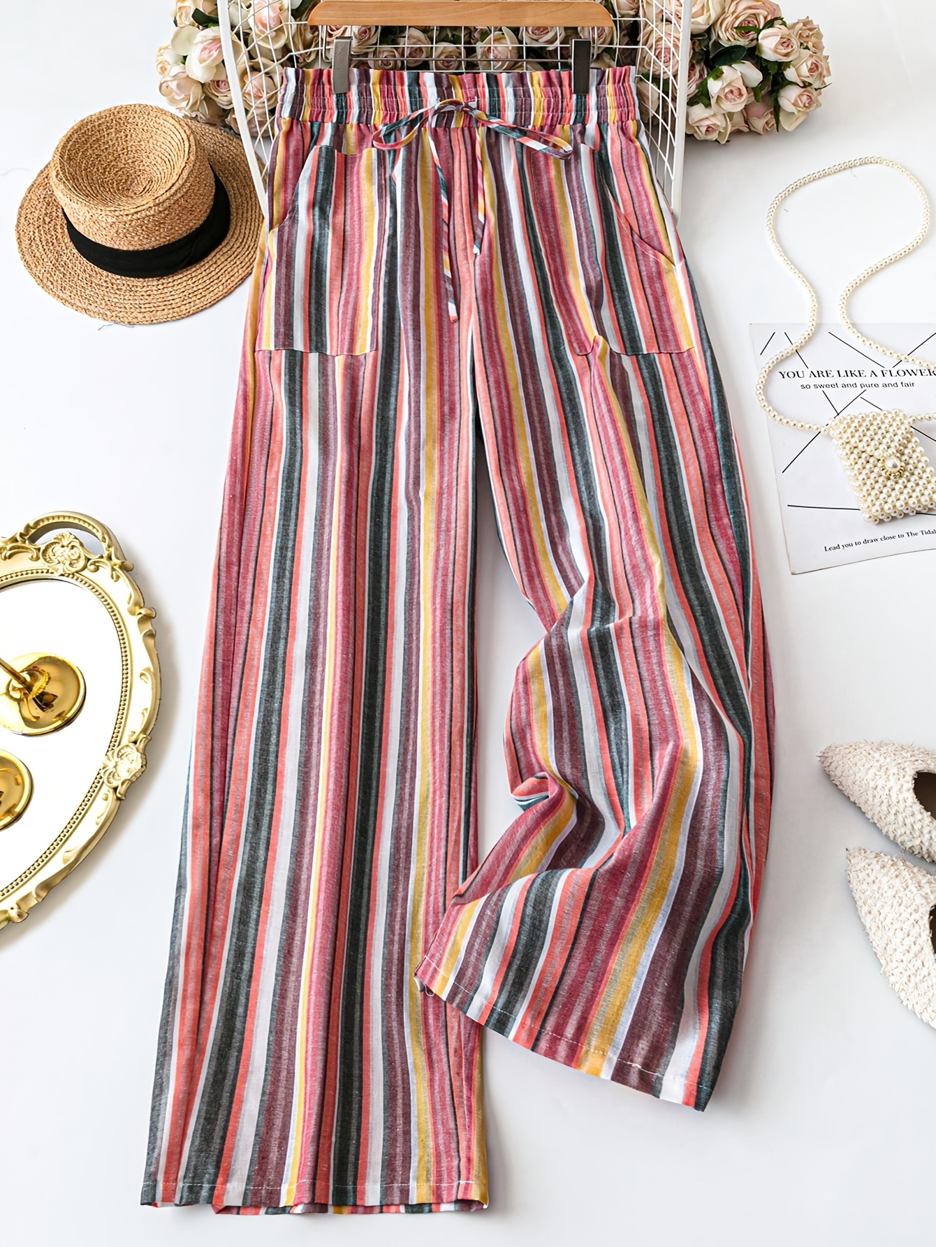 y2k striped pants sold on Temu United States
