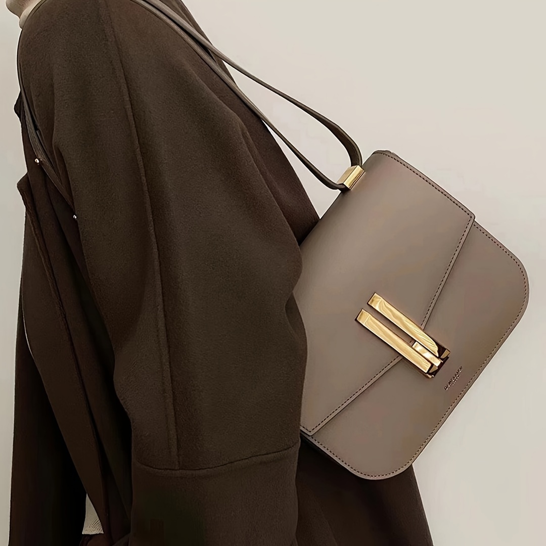 

1pc Fashionable And Trendy Tofu Bag, Niche Design High-end Genuine Leather Women's Bag, Single Shoulder Crossbody Bag.