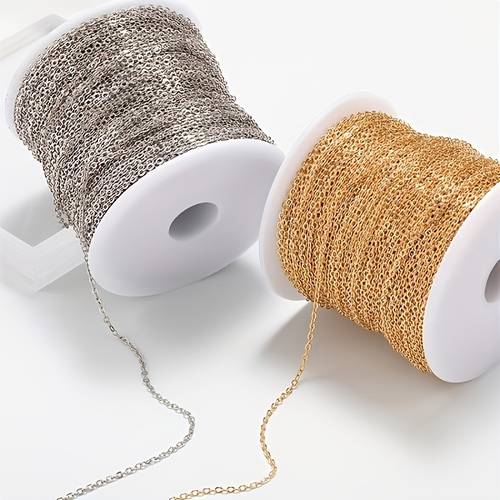 kit para hacer joyas con cadena de acero inoxidable dorado de 78.74 pulgadas, accesorios de cadena de argolla calidad, para pulseras y collares de bricolaje para , suministros para manualidades con cuentas