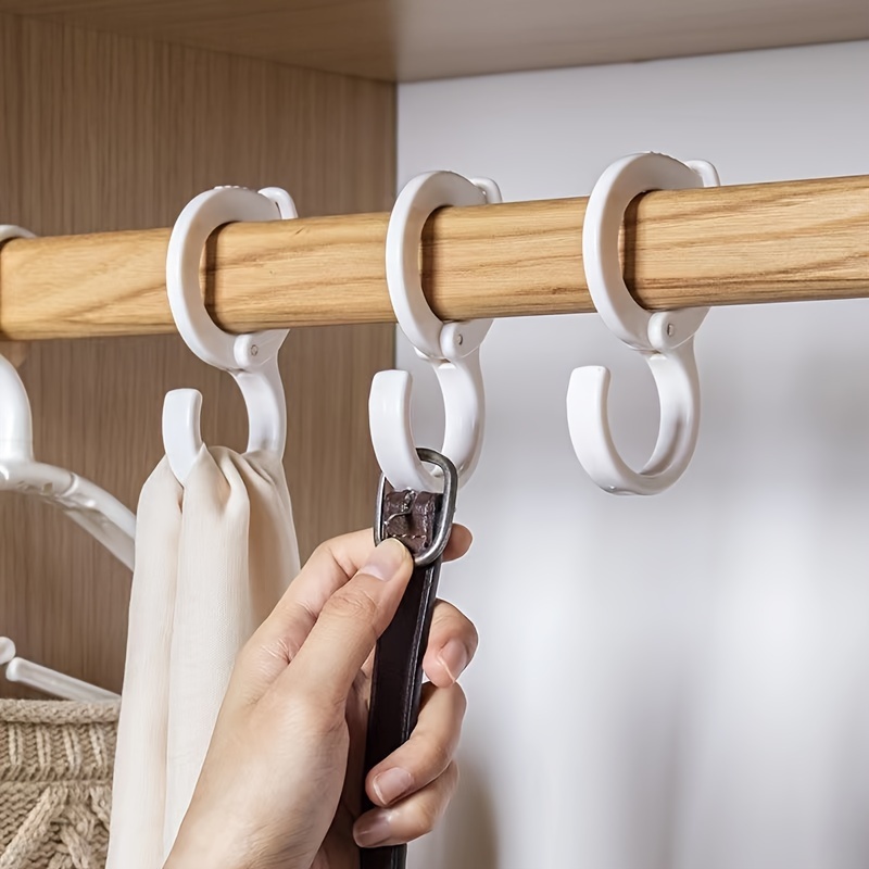 3pcs Plastic S Shape Hooks Hangers Clasp for Hanging Coat Shower Item - White