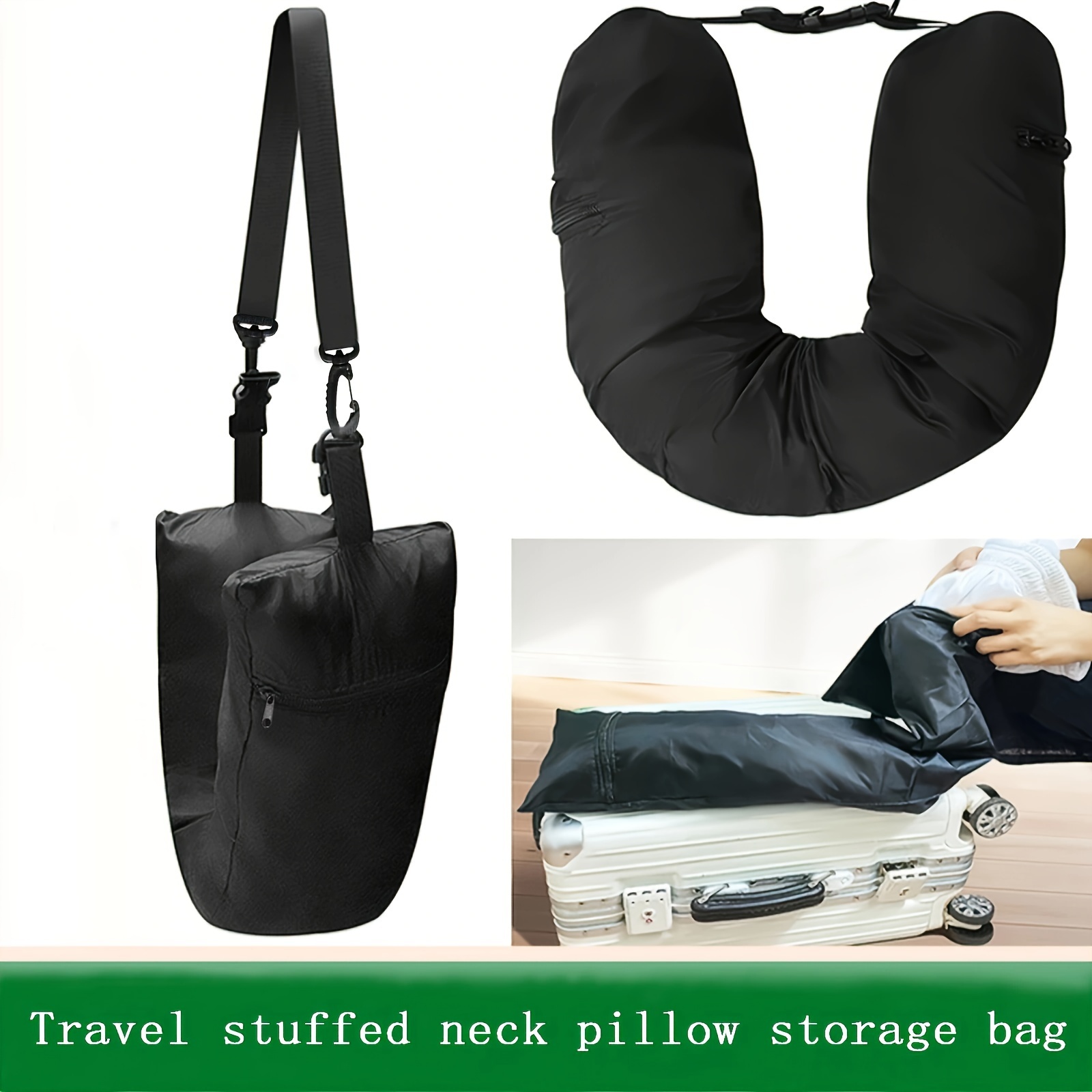 

Fillable Travel Neck Pillow Case, Versatile Clothes Storage Bag, Take-along Travel Luggage Bag