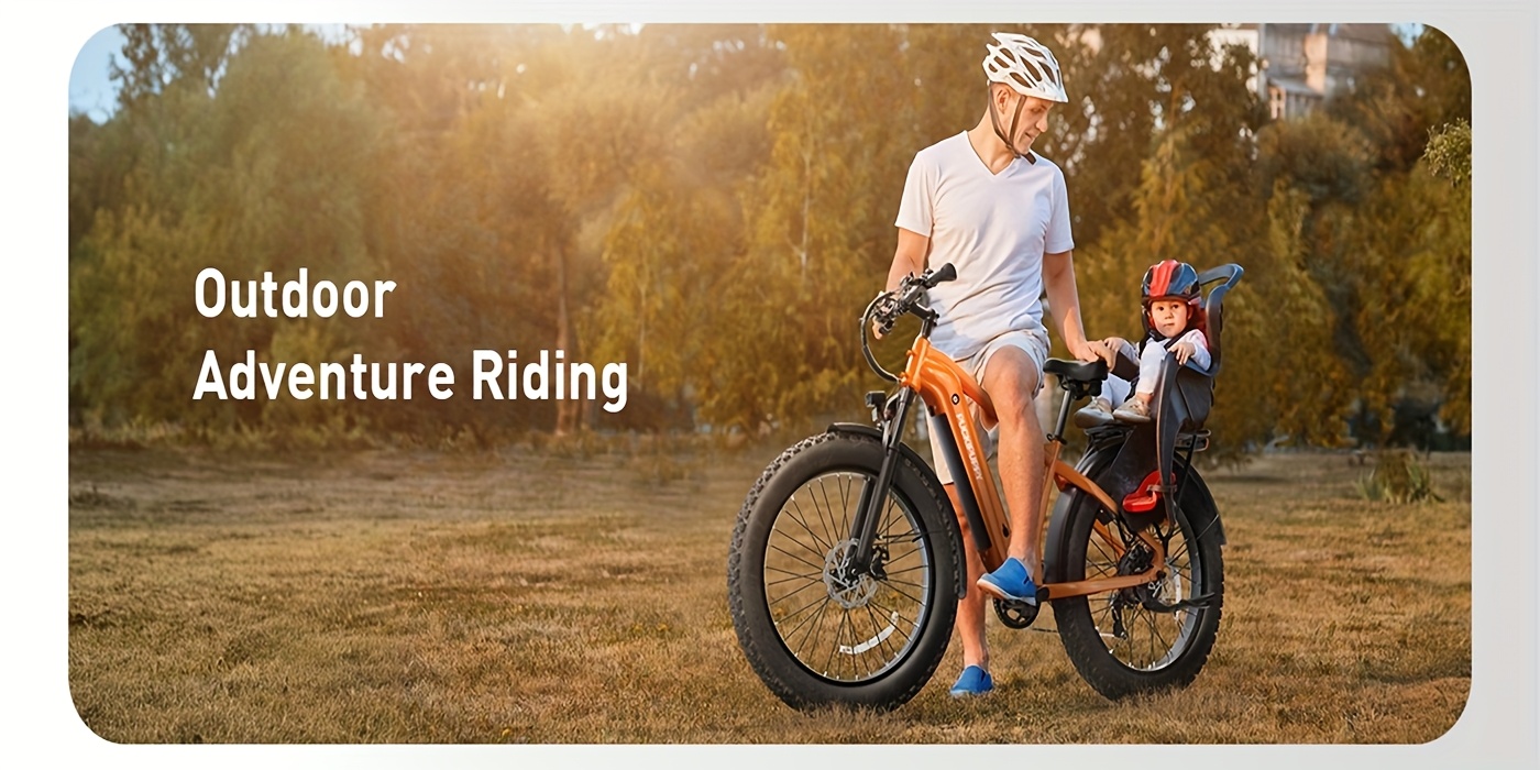 1 electric bike for adults rear high power brushless motor 26 fat tire 48v 15ah removable battery aluminum frame with rear storage shelf suitable for outdoor off road and urban commuting orange   disc brakes Product details 4