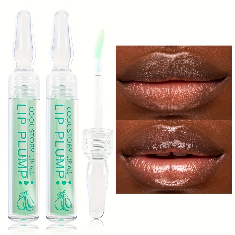 2pcs Moisturizing Transparent Plumping Lip Oil Set, Hydrating Nourishing For Smoothing , Glossy Liquid Lip Amplifier For Types, Volumizing And Nourishing Care, Perfect Valentine's Gift